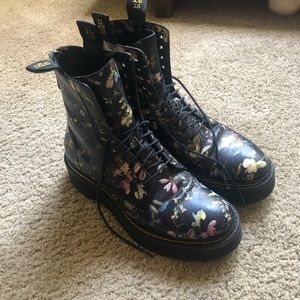 R13 flower leather boots